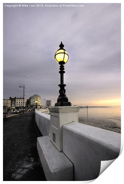 Retro street lighting in Margate Print by Thanet Photos