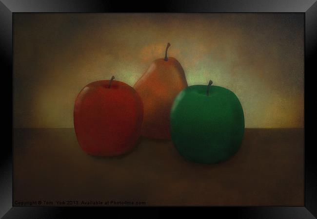 APPLES AND PEAR Framed Print by Tom York