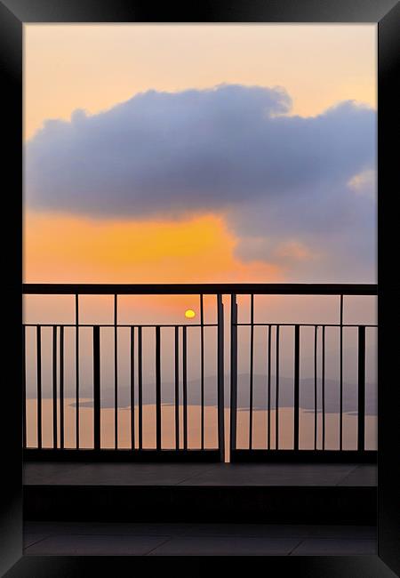 Dawn Balcony Lake Pavna India Framed Print by Arfabita  