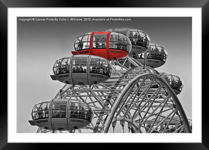 The Red Pod - The London Eye Framed Mounted Print by Colin Williams Photography