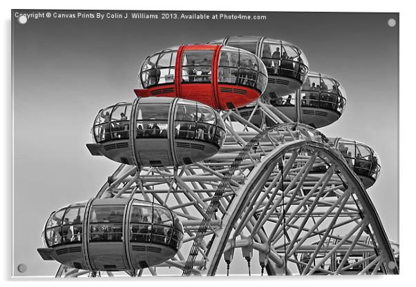 The Red Pod - The London Eye Acrylic by Colin Williams Photography
