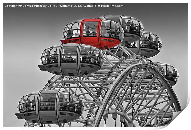 The Red Pod - The London Eye Print by Colin Williams Photography