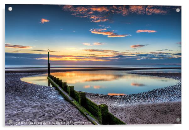 Welsh Sunset Acrylic by Adrian Evans