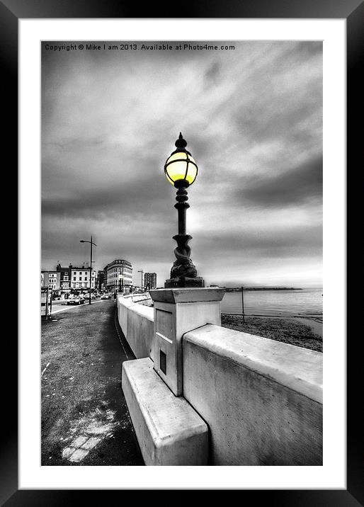 Mono Street lighting Framed Mounted Print by Thanet Photos