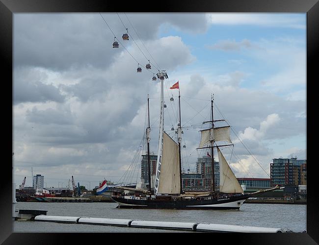 Ship Oosterchelde at Greenwich Framed Print by Ursula Keene