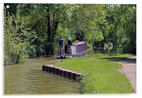 Narrowboat on Oxford Canal Acrylic by Tony Murtagh