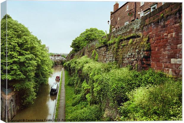 Chester City Walls and Canal Canvas Print by Carole-Anne Fooks