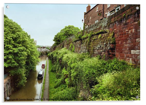 Chester City Walls and Canal Acrylic by Carole-Anne Fooks