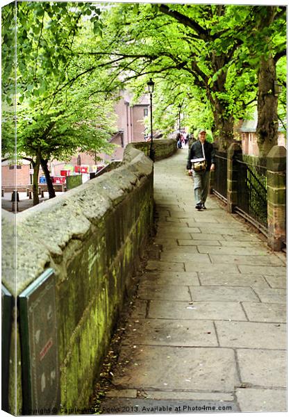 Chester City Walls Canvas Print by Carole-Anne Fooks