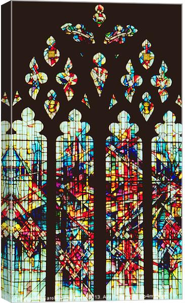 Stained Glass in Chester Cathedral Canvas Print by Carole-Anne Fooks