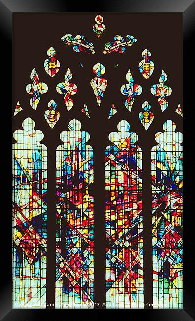 Stained Glass in Chester Cathedral Framed Print by Carole-Anne Fooks