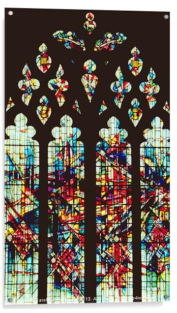 Stained Glass in Chester Cathedral Acrylic by Carole-Anne Fooks