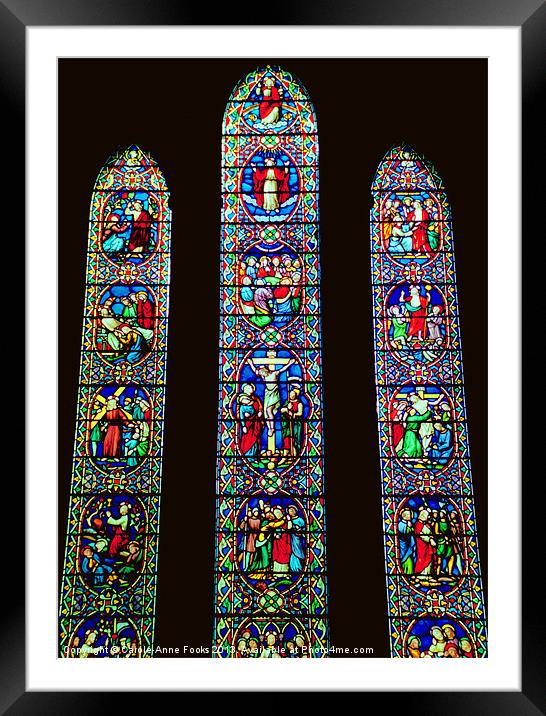 Chester Cathedral Stained Glass Framed Mounted Print by Carole-Anne Fooks