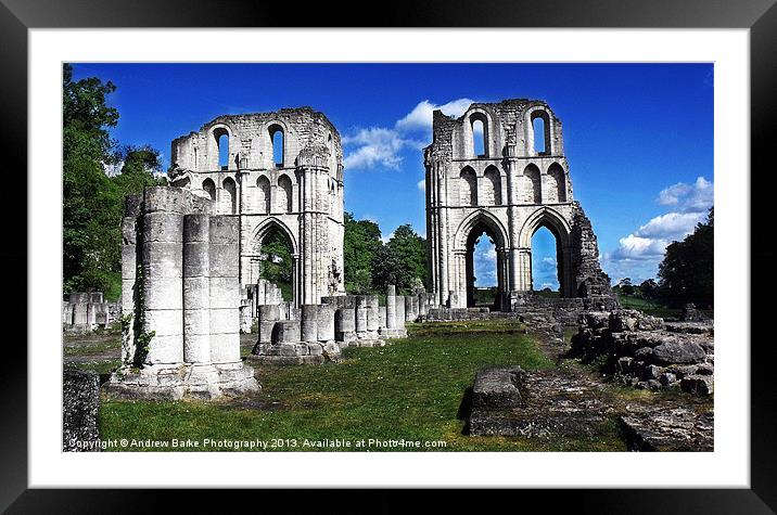 Roche Abbey Framed Mounted Print by A B