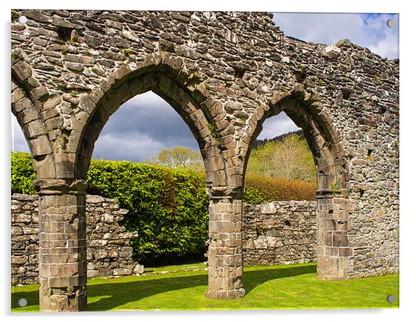 Cymer Abbey, Snowdonia, Wales, UK Acrylic by Mark Llewellyn