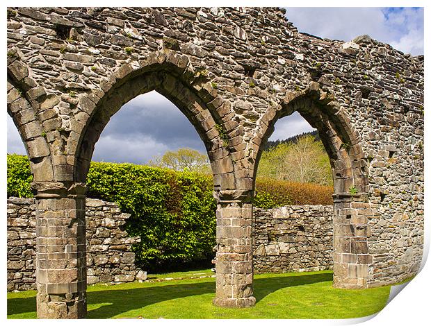 Cymer Abbey, Snowdonia, Wales, UK Print by Mark Llewellyn