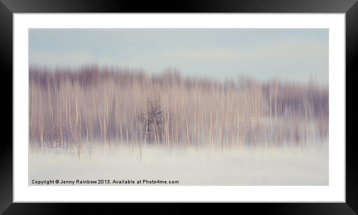 Pearly Winter. Impressionism Framed Mounted Print by Jenny Rainbow