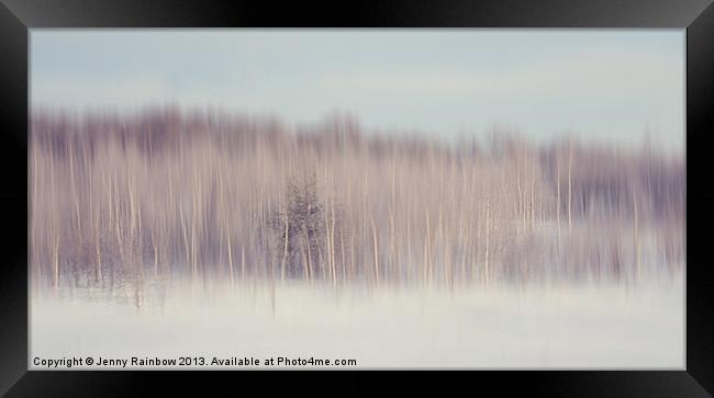 Pearly Winter. Impressionism Framed Print by Jenny Rainbow