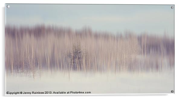 Pearly Winter. Impressionism Acrylic by Jenny Rainbow
