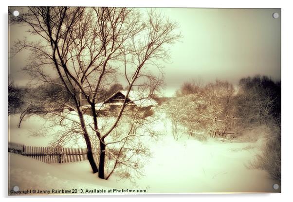 Winter Loneliness Acrylic by Jenny Rainbow