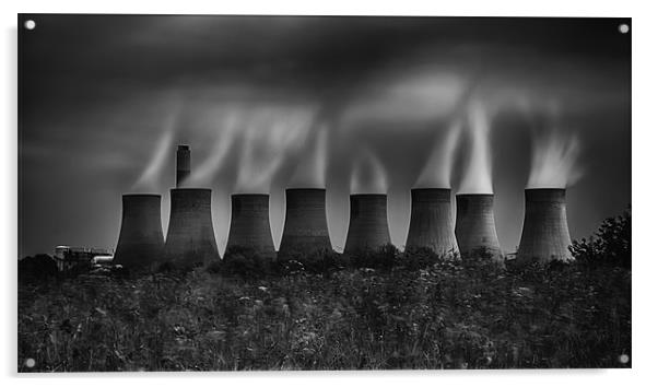 Power Station in Black and White Acrylic by Nigel Jones