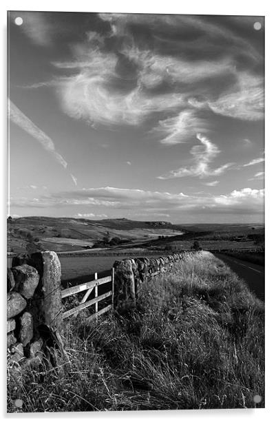 View Towards Over Owler Tor & Millstone Edge Acrylic by Darren Galpin