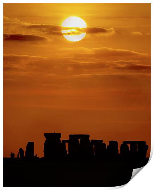 Stonehenge Sunset Solstice Print by Simon West