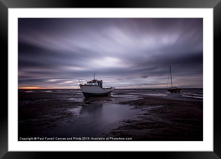 Boats on Meols beach Framed Mounted Print by Paul Farrell Photography
