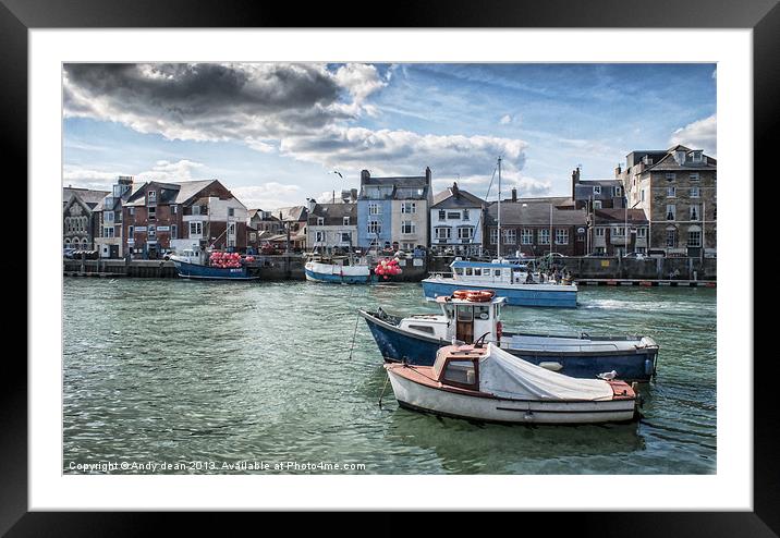 Harbourside Weymouth Framed Mounted Print by Andy dean