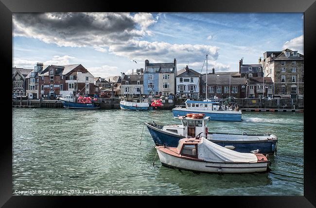 Harbourside Weymouth Framed Print by Andy dean