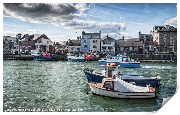 Harbourside Weymouth Print by Andy dean