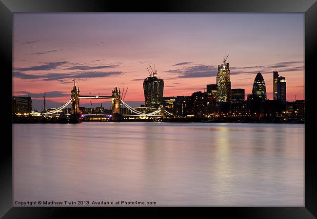 Tower Bridge Sunset Framed Print by Matthew Train