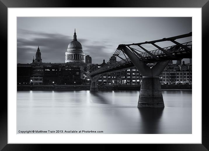Bridge to St Pauls Cathedral I Framed Mounted Print by Matthew Train