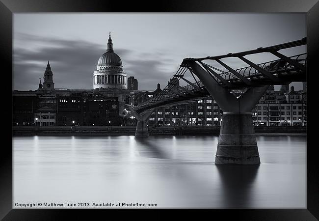 Bridge to St Pauls Cathedral I Framed Print by Matthew Train