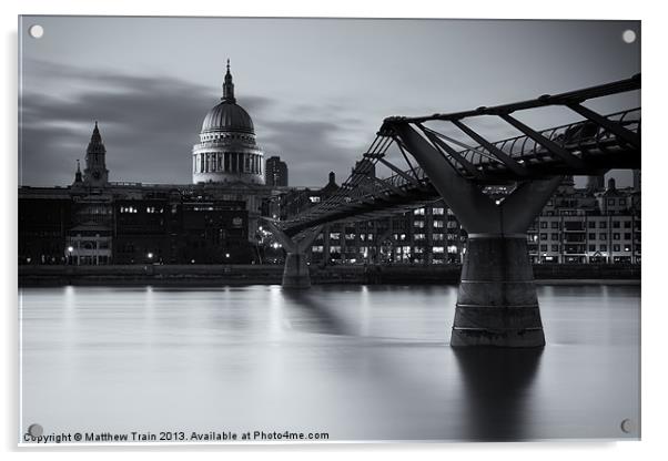 Bridge to St Pauls Cathedral I Acrylic by Matthew Train