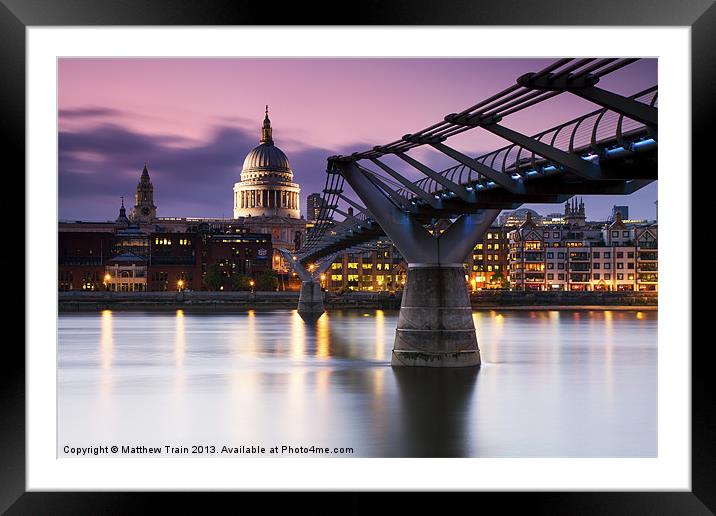 Bridge to St Pauls Cathedral II Framed Mounted Print by Matthew Train