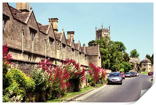 Alms Houses Chipping Campden Print by Carole-Anne Fooks