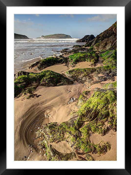Low Tide Challaborough Beach Framed Mounted Print by Rosie Spooner