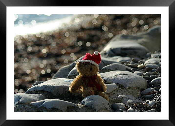 Christmas at the Beach Framed Mounted Print by Rosie Spooner