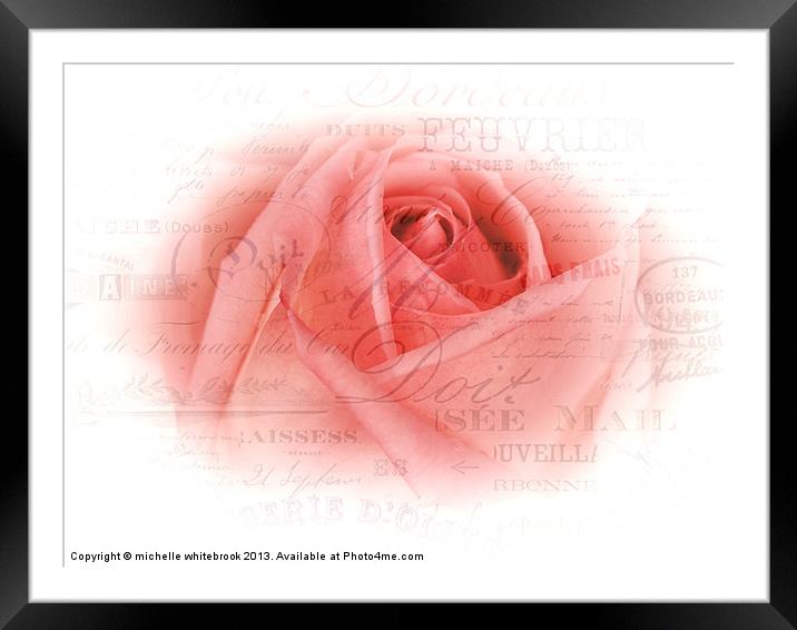 French Rose 9 Framed Mounted Print by michelle whitebrook