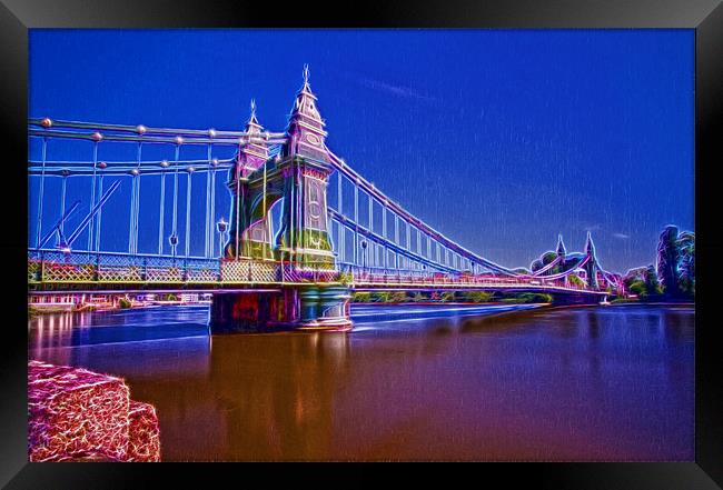 Hammersmith Thames Bridges Framed Print by David French