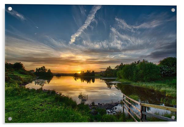 Sunset Knapps Loch Acrylic by Sam Smith