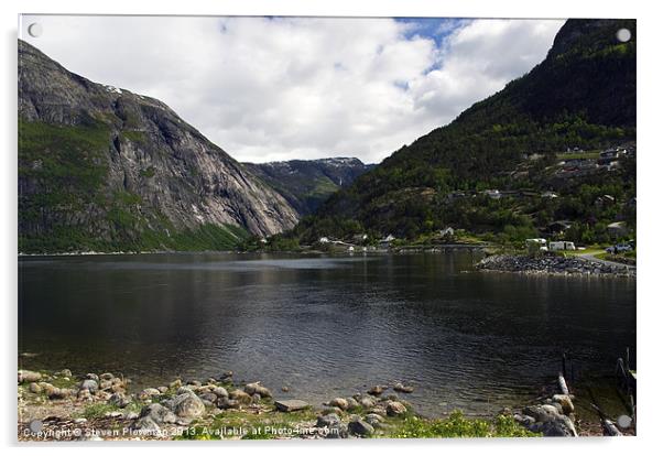 Norwegian Fjord Acrylic by Steven Plowman