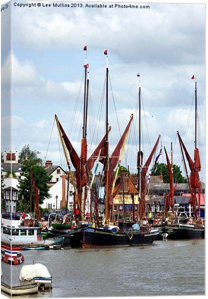 Thames Sailing Barges Canvas Print by Lee Mullins