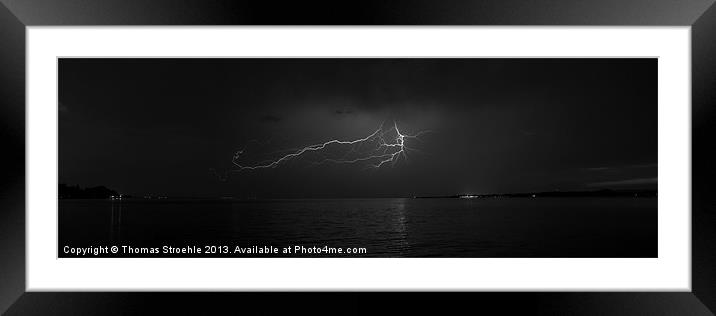 thunderstorm Framed Mounted Print by Thomas Stroehle