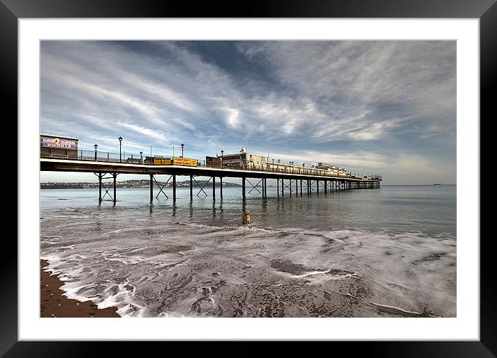Paignton Pier (and a dog) Framed Mounted Print by Rosie Spooner