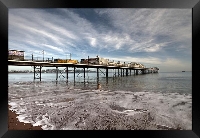 Paignton Pier (and a dog) Framed Print by Rosie Spooner
