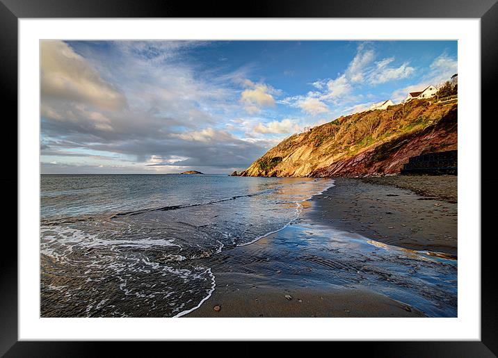 Early morning at Millendreath Beach Looe Framed Mounted Print by Rosie Spooner