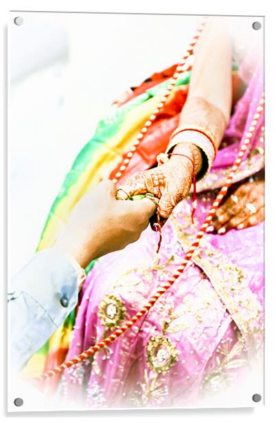 Great Hindu Wedding Ritual All Tied Up Acrylic by Arfabita  