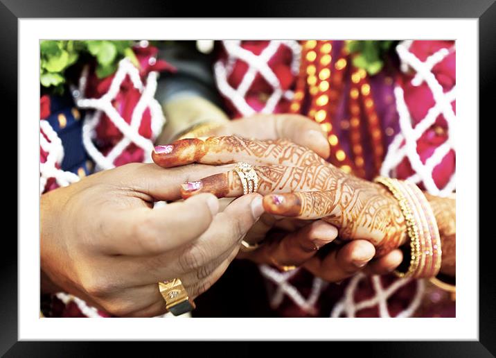 Great Hindu Wedding With this ring I thee Framed Mounted Print by Arfabita  